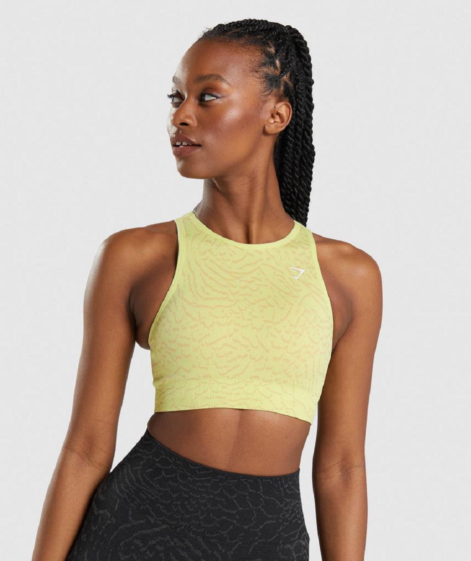 Sujetadores Deportivos Gymshark Adapt Animal Seamless Mujer Amarillo | CO 2200ILH